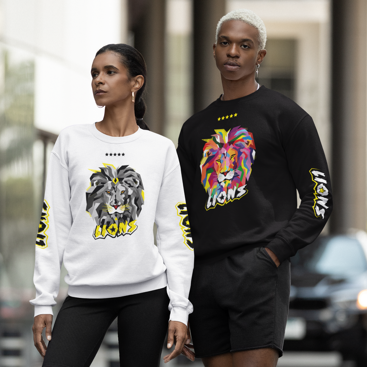 LIONS Unisex Black Crewneck Sweatshirt