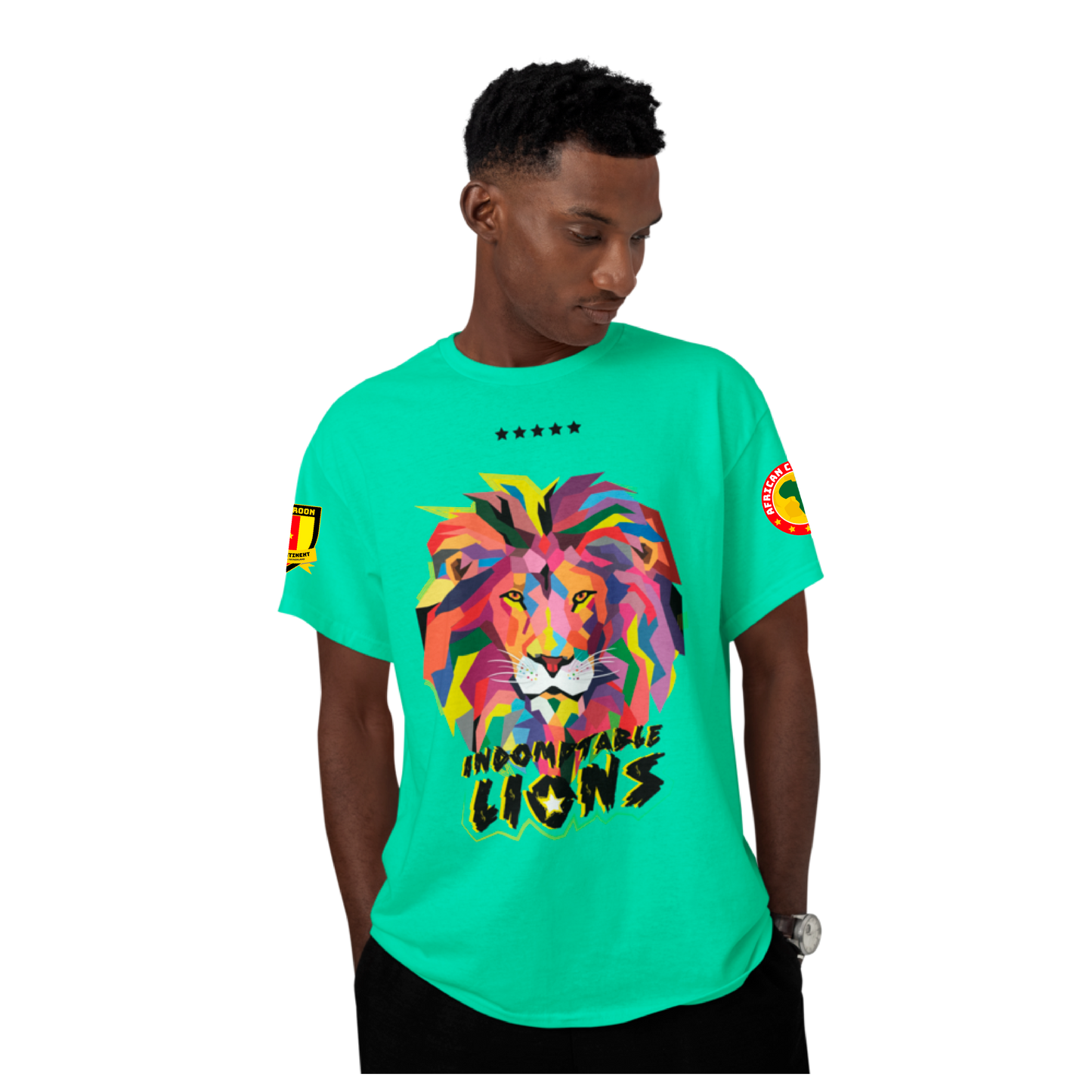 INDOMITABLE LIONS UNISEX FANS SPORT MINTH GREEN TSHIRT