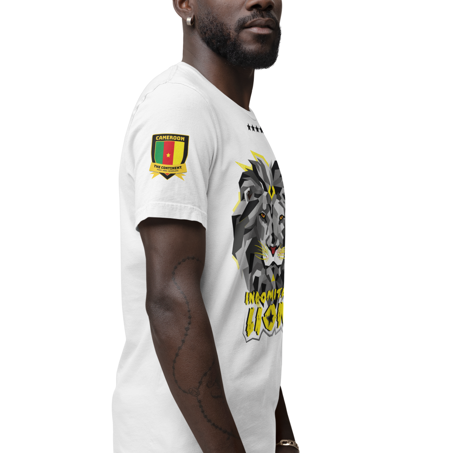 INDOMITABLE LIONS UNISEX FANS SPORT WHITE TSHIRT