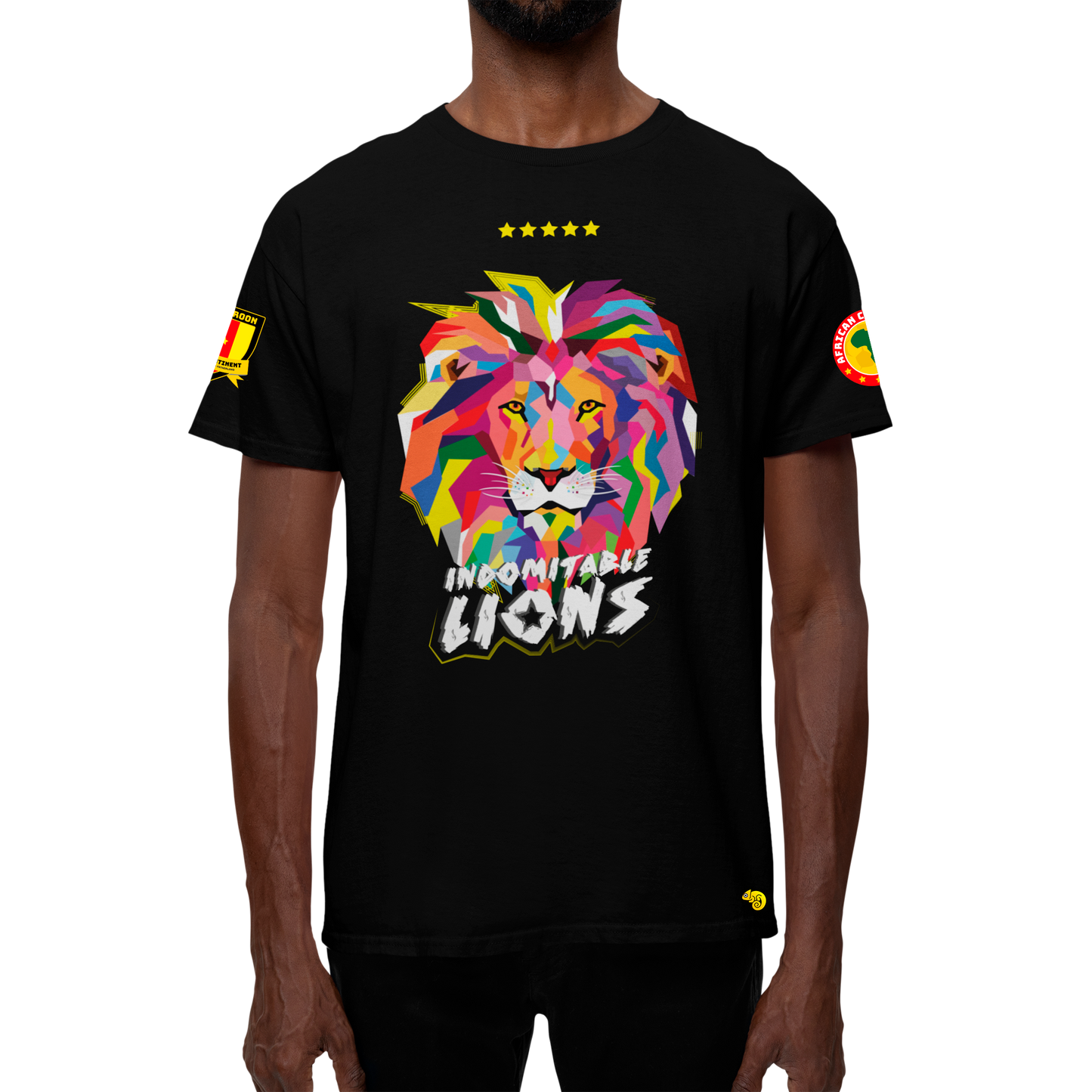INDOMITABLE LIONS UNISEX FANS SPORT BLACK TSHIRT